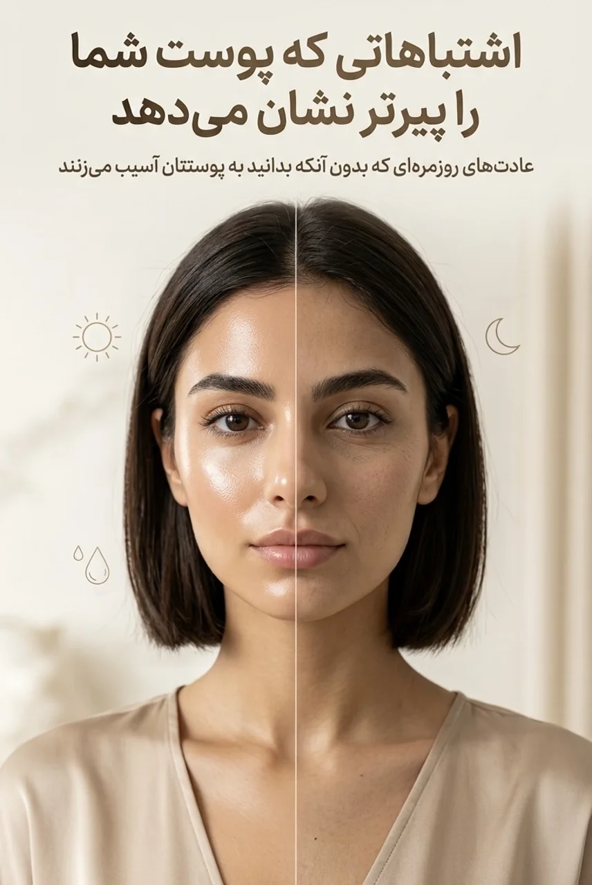 اشتباهاتی که پوست شما را پیرتر نشان می‌دهد